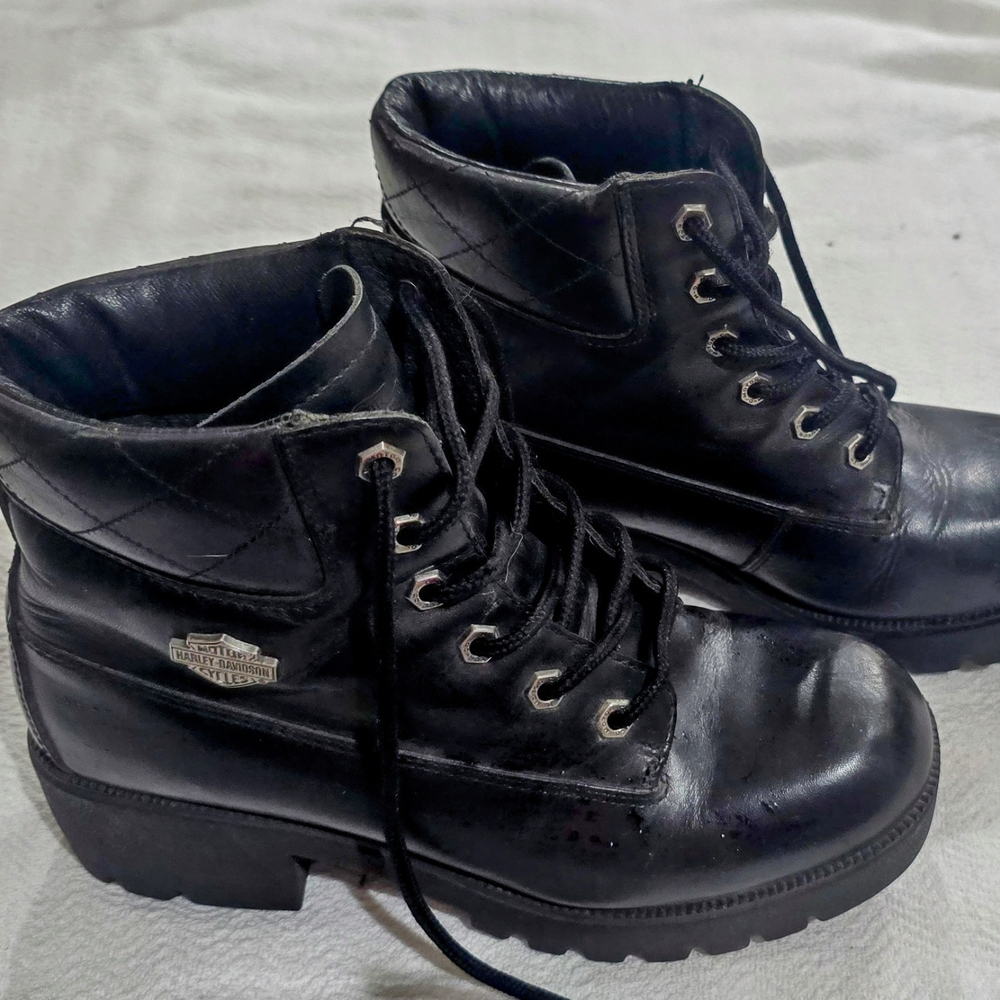 Harley-Davidson Black Lace Up Boots
